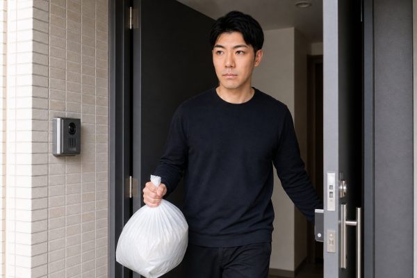ゴミ出しをする男性