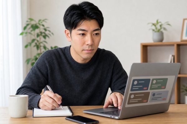 サブスクの支出を見直す男性