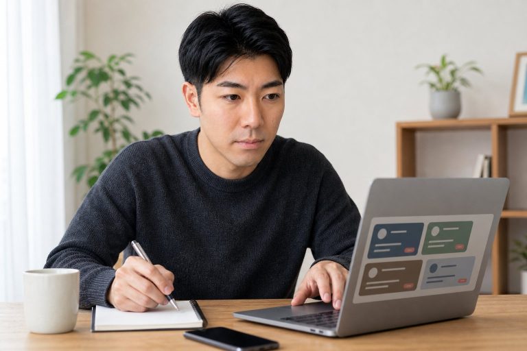 サブスクの支出を見直す男性